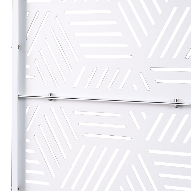Paravent en métal 76 po H48 po, blanc - Élégant et privé 76 po 48 po, Blanc