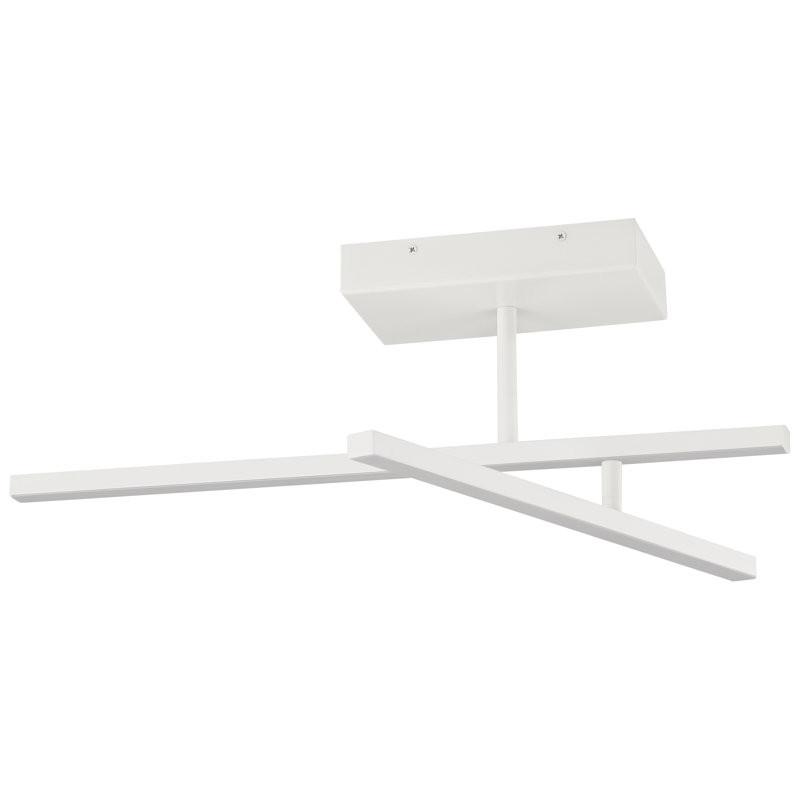 Ahleena - Abat-jour ajustable en acrylique semi-encastré à DEL - Rail - 15 W, Blanc mat
