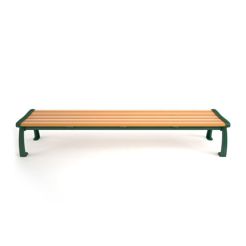 Banc de parc en plastique recyclé sans dossier Heritage, 8 pi, Vert, Cèdre