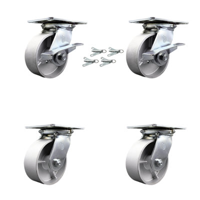 4 Piece Semi Steel Caster Set