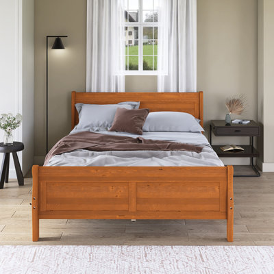 Wood Platform Bed With Headboard
