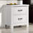 Jermy 22 Inch Nightstand, 2 Drawers, Black Handles, Crisp White Finish