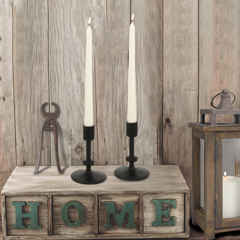 2 Piece Iron Tabletop Candlestick Set