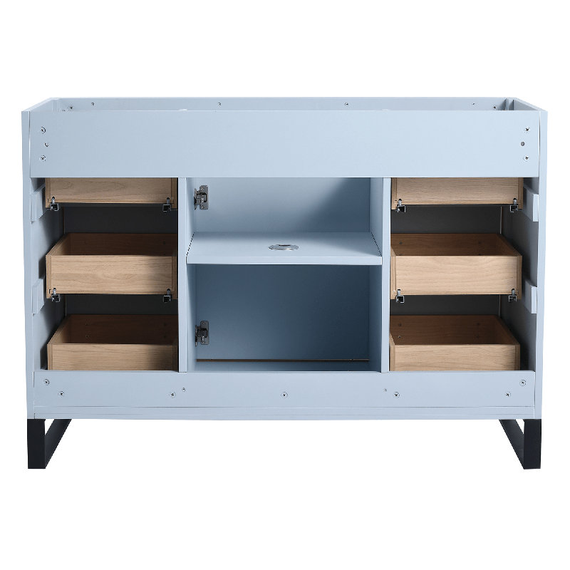 Ensemble de meuble-lavabo simple 48 po, Noir mat, Bleu marine