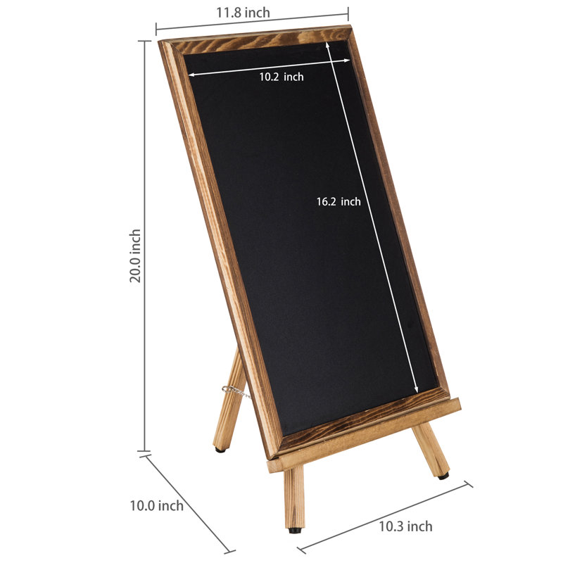 Tableau noir en bois brûlé, 10 po x 20 po