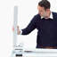 Table de bureau électrique toute la pièce, 48 po x 24 po, hauteur réglable de 28 po à 47 po, bureau ergonomique, blanc, abondant 48 po x 24 po - bureau blanc, table de travail abondante