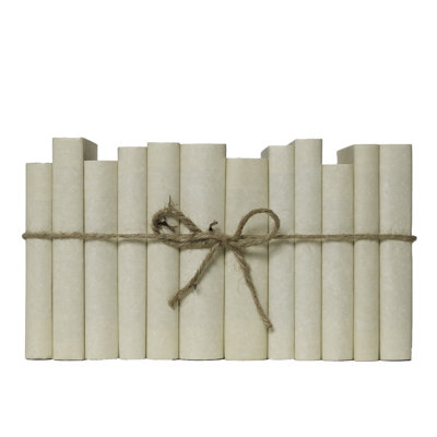 Decorative Books - Short & Creamy Paper Wrapped Book Bundle - 1 Foot of Cream Books