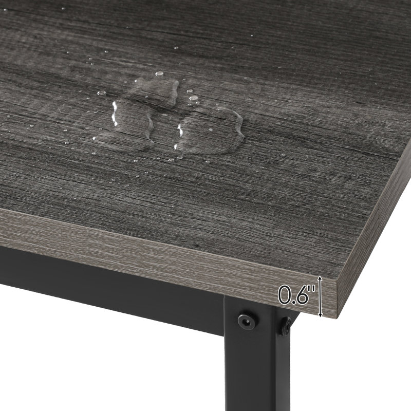 Lorren Adjustable L-Shaped Metal Base Computer Desk
