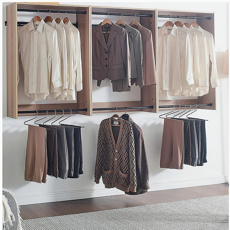Système de placard en bois Devi, Chêne