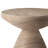 Guruvansh 17" Wide Round Fiberstone Side End Table – Tapered Hourglass Pedestal Accent Table for Patio, Balcony, or Living Room-1198195307