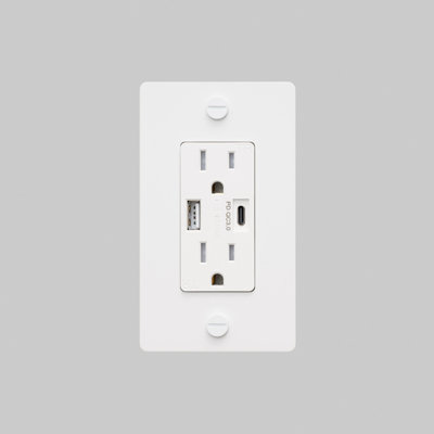 1G Combination Duplex Outlet And USB-A + C Charger / Without Logo