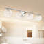 Éclairage de salle de bain à intensité variable en cristal 4 lumières pour salle de bain avec abat-jour en verre transparent Cono-541393242