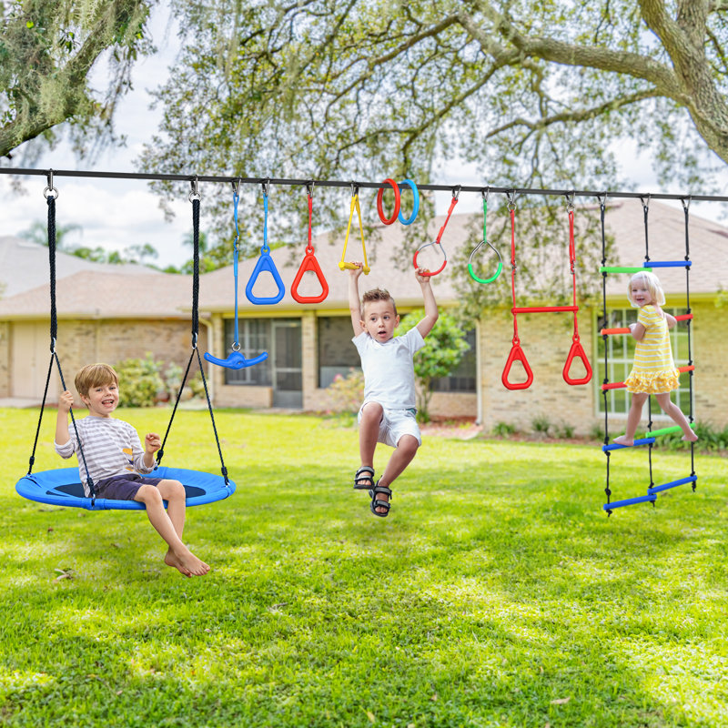 Parcours d'obstacles avec balançoire 65 pieds Ninja Warrior, Ninja Warrior Slackline