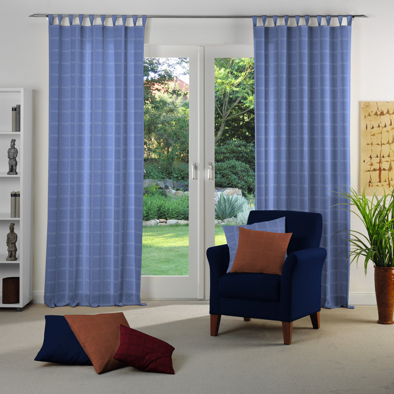 Shire Room Darkening Single Curtain Panel, 132 W x 225 D cm, Blue