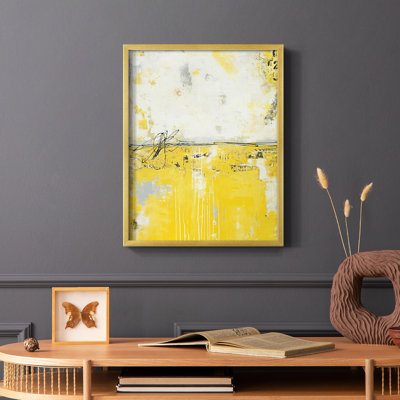 Yellow Bound Framed Print - Solid Wood