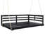 Lit à balançoire en bois d'acacia pour l'extérieur avec cordes en chanvre - Lit suspendu pour patio pleine grandeur, capacité de 350 lb, conception minimaliste ouverte pour patio, cour arrière, jardin-1392500197-1394420849