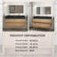 Meuble-lavabo avec lavabo à quartz et tiroirs à fermeture en douceur, meuble-lavabo mural flottant pour salle de bain moderne, lavabo une pièce-2128521909-2128521910-2128521904