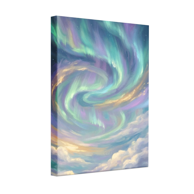 Abstract Aurora Sky Swirl Clouds Colorful Night Pattern, 30" H x 20" W