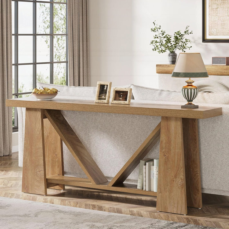 Console de 70,9 po , Bois naturel