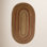 Red Brown Green Braided Striped Rug
