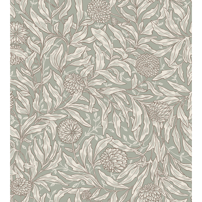 Villa Dalaro 2 Floral Wallpaper Roll, Sage Green