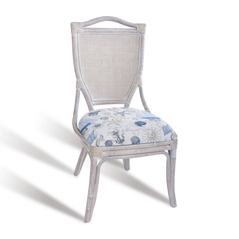 Damontrio 19'' H Upholstered Side Chair, Booth Bay Sailor, Rustic Driftwood