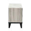Table de chevet en chêne brun rustique crémeux avec surface en faux marbre, style 23 x 15 x 23