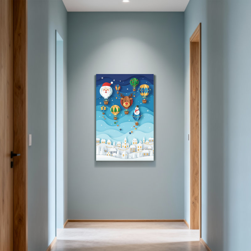 Christmas Christmas Characters In Hot Air Balloons, 36" H x 24" W