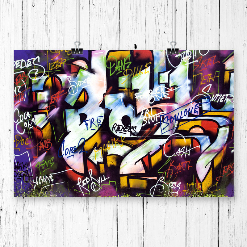 Graffiti Wall Art - Frameless Print, 29.7cm H x 42cm W