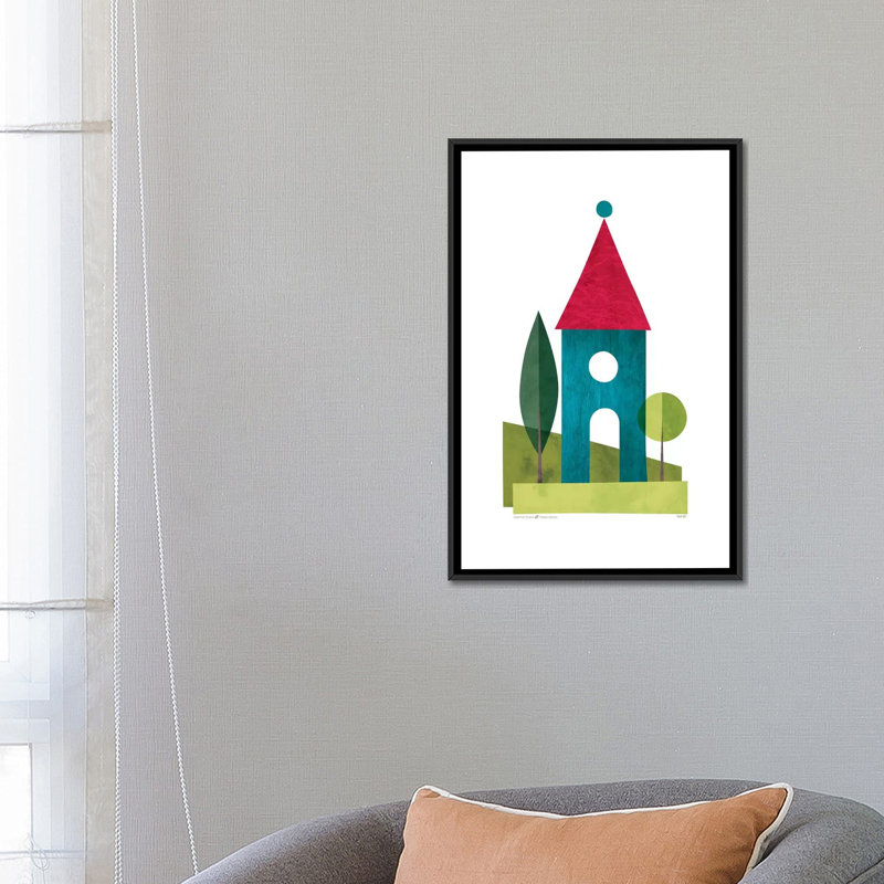 «House», impression sur toile, H 26 po x l 18 po x P 1,5 po, Toile encadrée noire, Pas de tapis