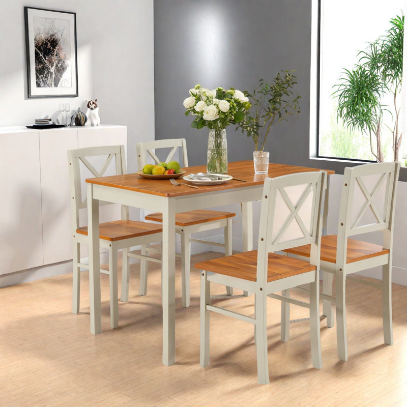 Ensembles de tables de salle à manger compactes en bois massif de style moderne pour les petites cuisines