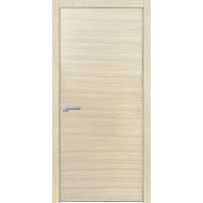 Porte intérieure moderne en bois pré-montée avec quincaillerie Planum 0010, placage naturel, panneau unique, cadre et moulures, portes robustes pour salle de bain et chambre à coucher - 91,4 cm x 213,4 cm