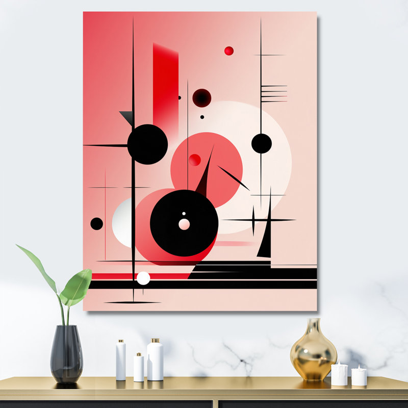 «In The Know Circular Geometrics» - impression sur toile géométrique moderne, H 32 po x l 24 po x P 1 po, Toile tendue