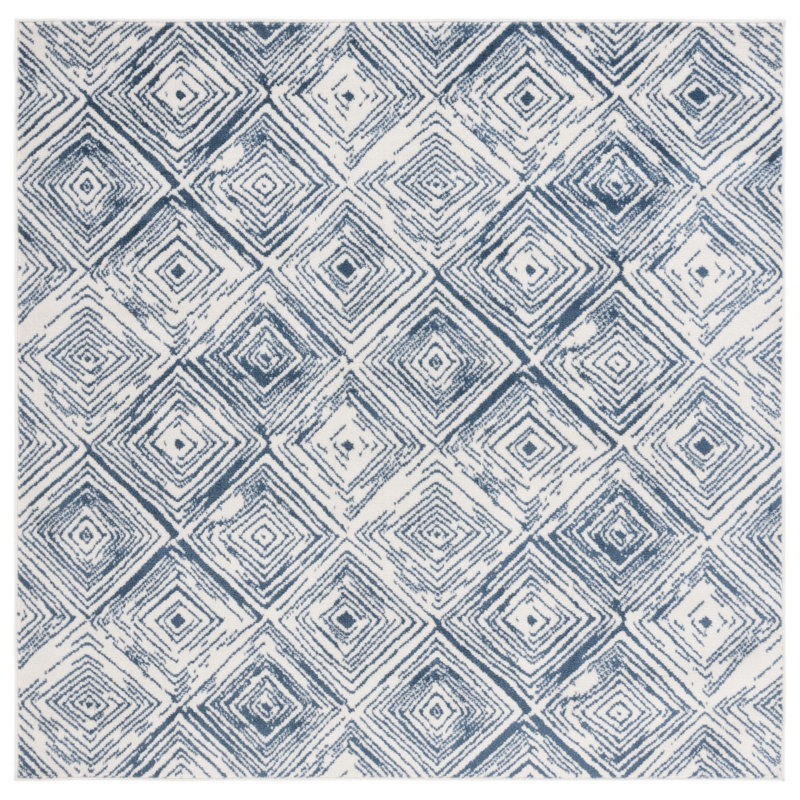 Pyramid Performance Geometric Rug, Square 6'7"