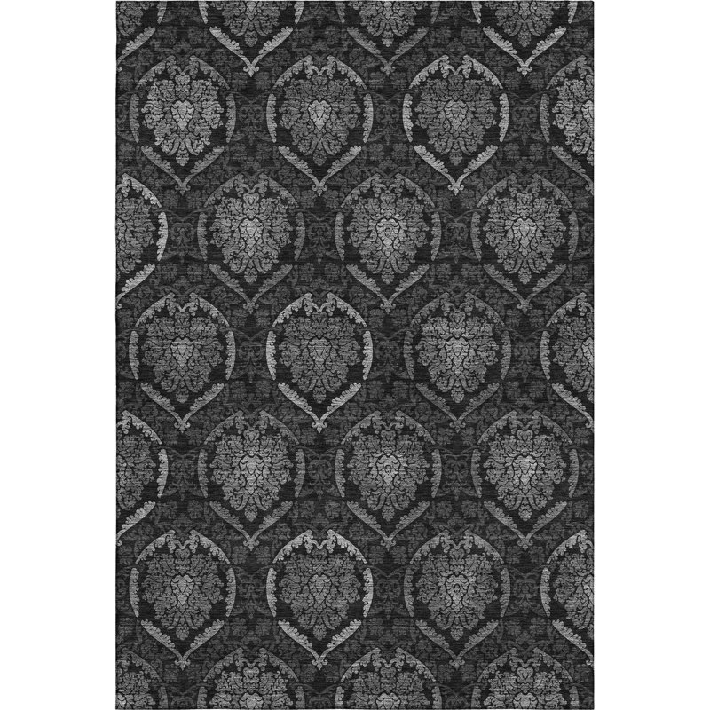Premium Machine Washable Prisco Gray Rug, Rectangle 10' x 14'