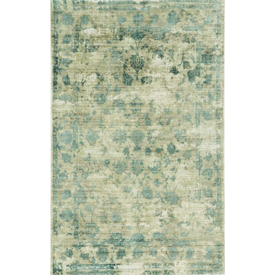Tapis de couloir oriental bleu en oléfine 2 pi 8 po x 20 pi Astrea