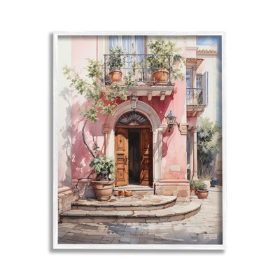 Bd-188_FG " European Building Doorway Single Picture Frame " by RB on Canvas