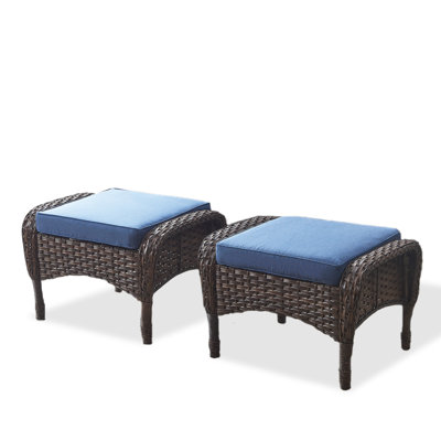 Gaetanino Wicker Outdoor Ottoman with Cushion