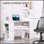 Bureau de bureau moderne avec tablettes de rangement à 6 niveaux, table d'écriture avec bibliothèque de 47 po-660600335-660600818