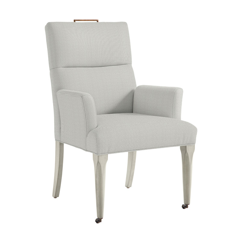 Thom Filicia Home Fabric Tight Back Arm Chair with Wheel, Wrenn, Callaloo Cotton