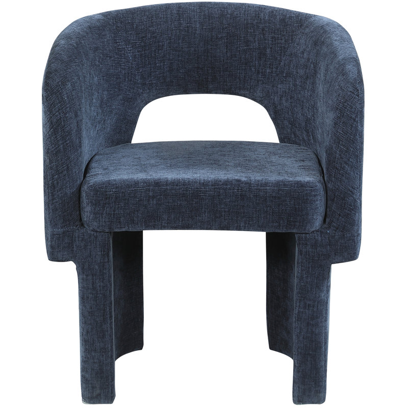 Ixone Fabric Dining Chair, Navy Chenille Fabric