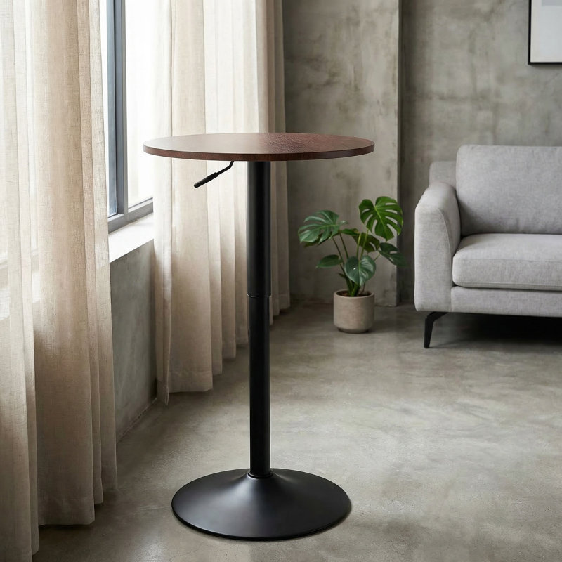 Ensemble de 2 tables de salle à manger rondes modernes de 23,6 po, tables à piédestal à base réglable pour cuisine, coin repas