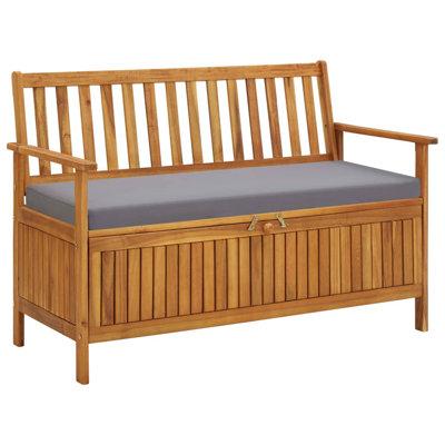 Cotswald Outdoor Storage Bench Deck Box for Patio Furniture Solid Wood Acacia