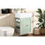 Meuble-lavabo de 20 pouces avec lavabo intégré en céramique, armoire et tiroir pour lavabo d'invités, tablette latérale ouverte