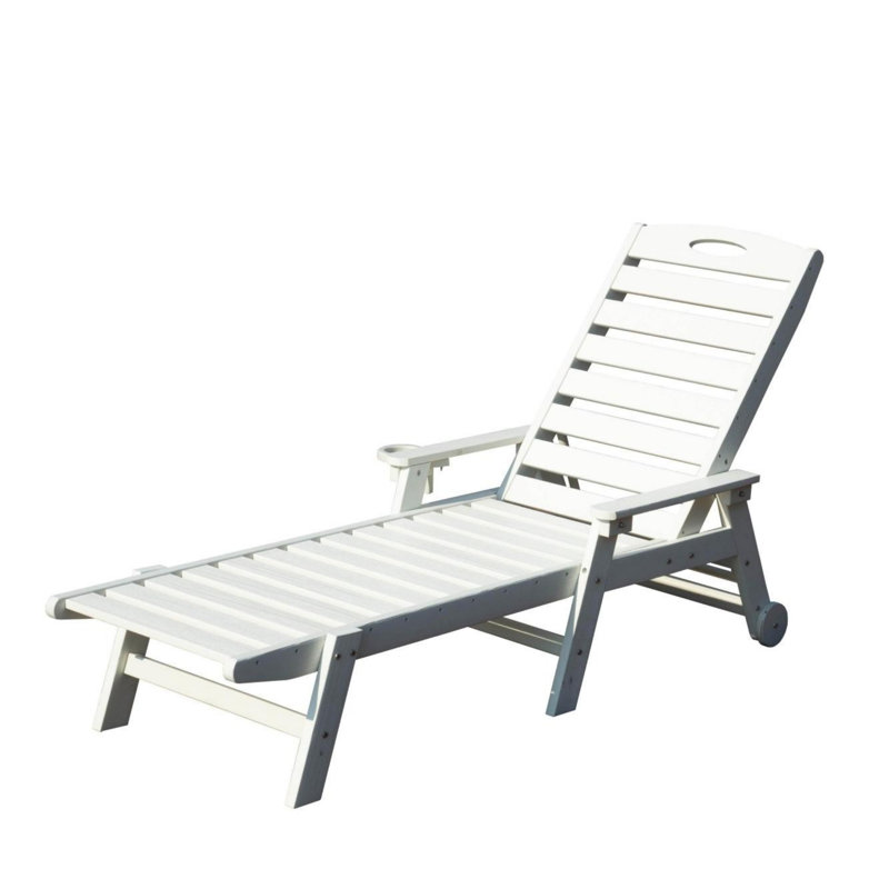 Patio Lounge Chair Outdoor, Outdoor Chaise Lounge with Reclining Backrest, Pool Lounger Chair for Outside, Poolside, Sunbathing Tanning
