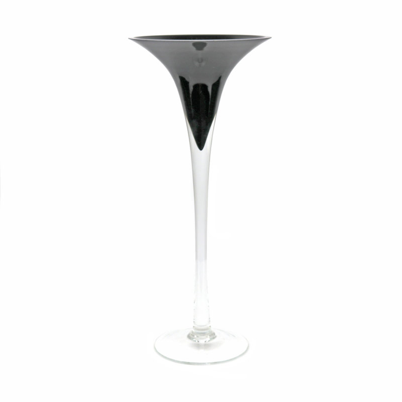 Porte-bougie Seranade, Transparent/noir, H 16 po x l 6,5 po x P 6,5 po