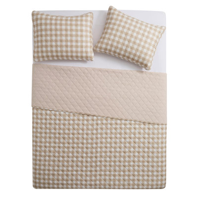 VCNY Home Gingham Microfiber Quilt Set