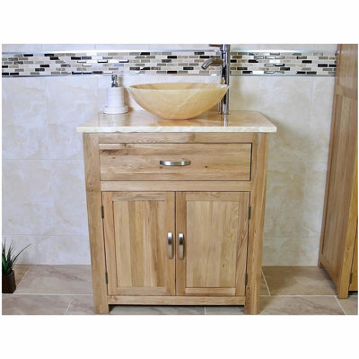 Dehaven 750mm Single Bathroom Vanity with Vessel Stone Basin