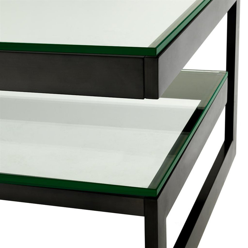 Gamma Glass Coffee Table, Gunmetal