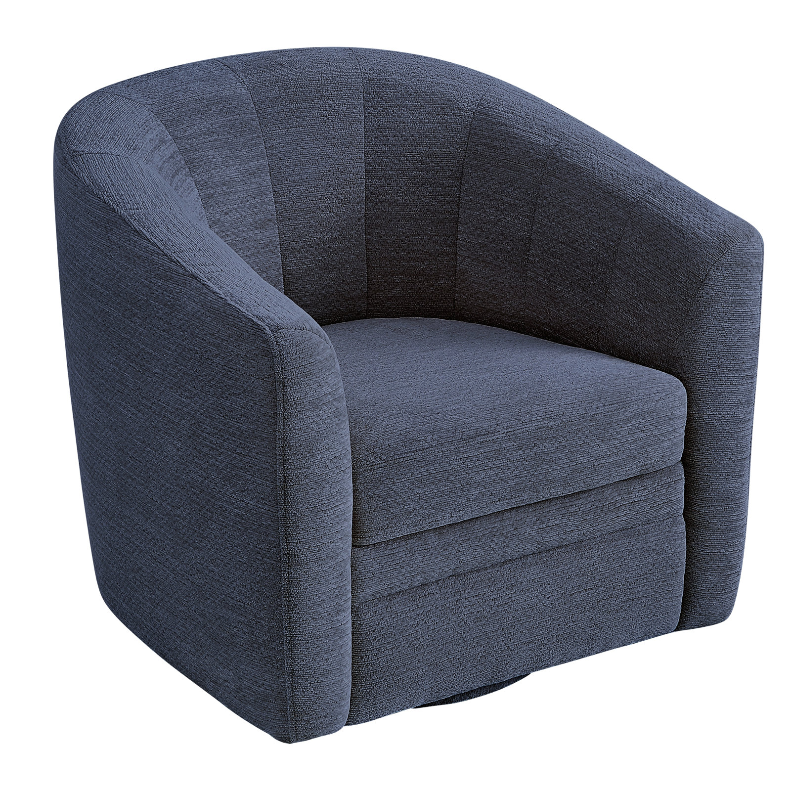 Eucalyptus Swivel Barrel Chair, Blue